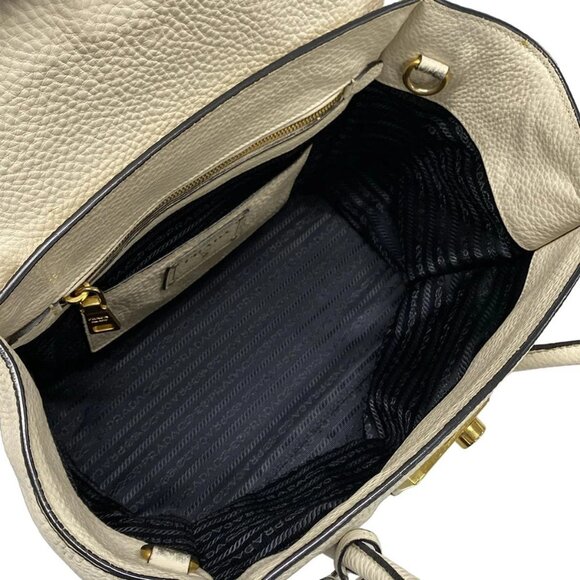Auth PRADA - BN2673 Off White Leather Handbag - Picture 5 of 12
